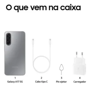 Celular Samsung Galaxy A17 Com Ia, 256gb, 8gb Ram, Câm De 50mp, Tela De 6.7 , Nfc, Ip54 - CinzaSM-A175FZAMZTO - Imagem 3