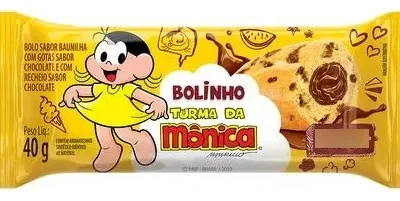 Bolinho Sabor Baunilha com Recheio Sabor Chocolate e Gotas Sabor Chocolate 40 g