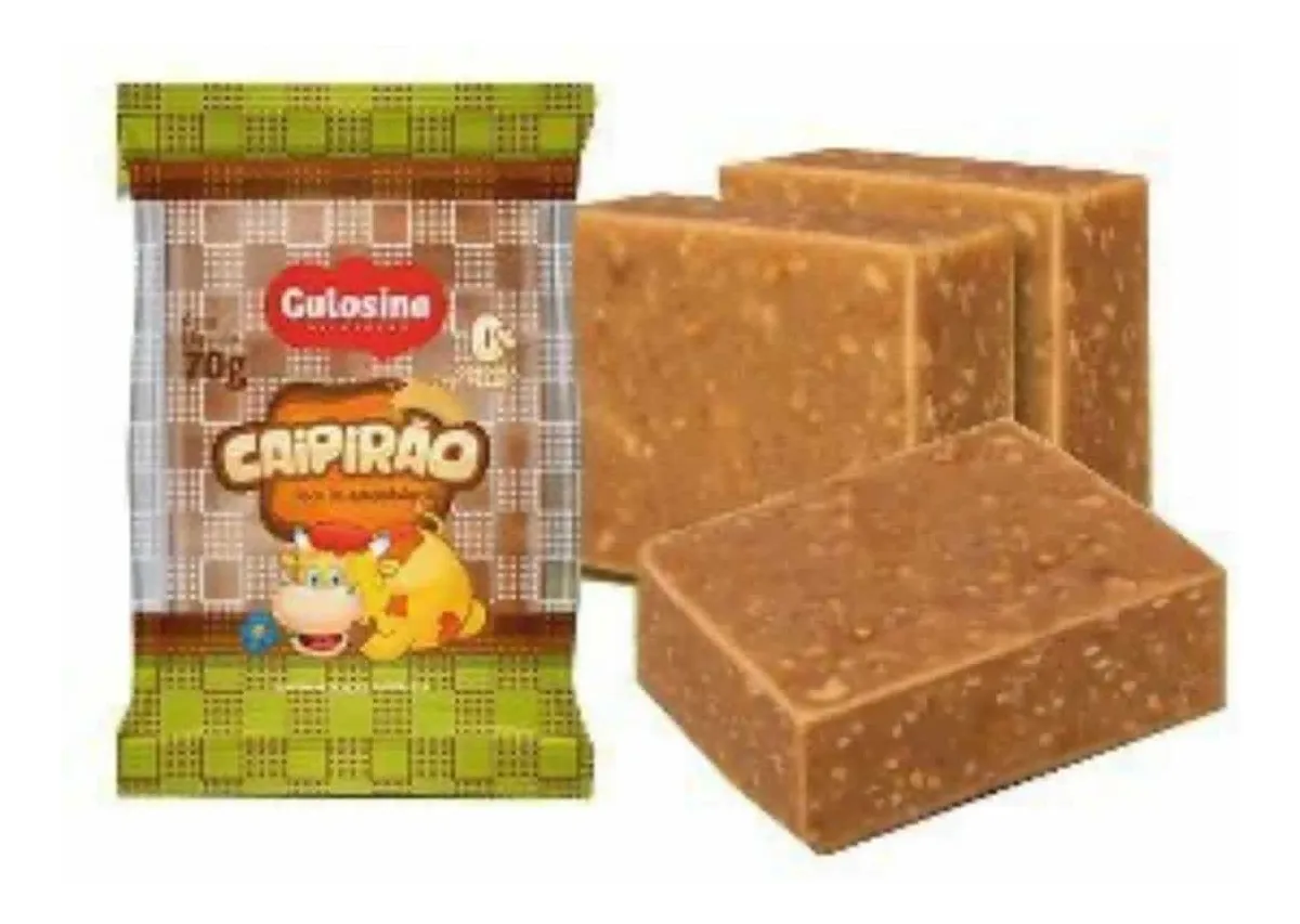 61bf0bcbfefa23070d455776b5d04498.webp Paçoca de Amendoim Caipirão Tipo Caseira Gulosina 70G - Imagem 1