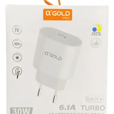 Fonte Carregadora USB-C Turbo 30w entrada Tipo C a'Gold CA31-4