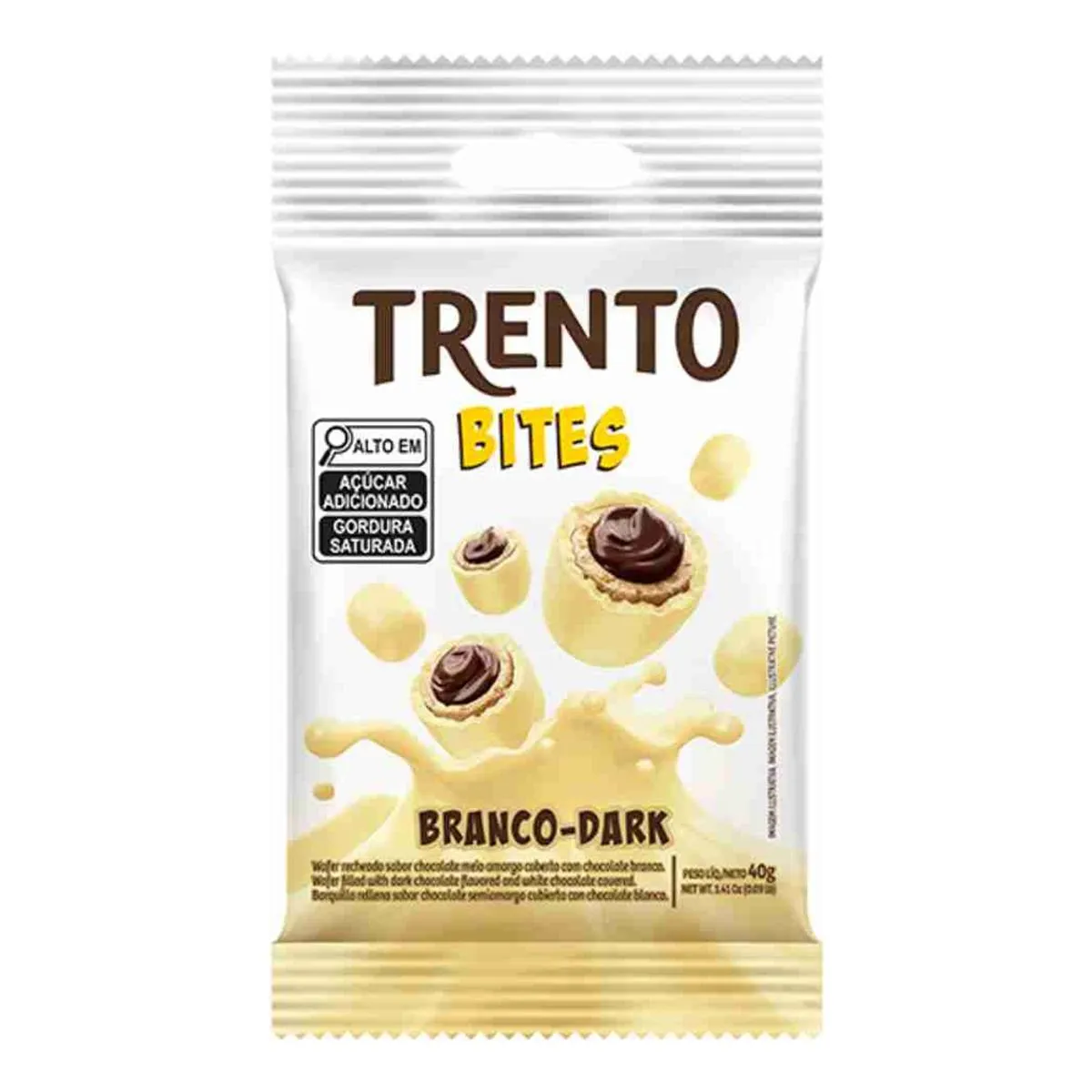 90eb2c9097f3951213ca2208eba664ed.webp Chocolate Trento Bites Branco Dark 40G - Imagem 1