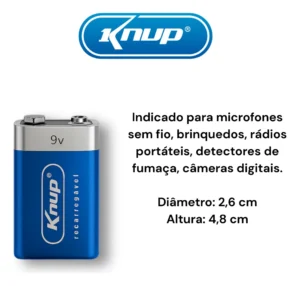 Bateria Knup Recarregável KP-BT9V - Imagem 2