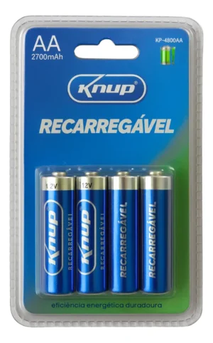 Pilhas Recarregáveis AA 2700mAh 4 Unidades Knup KP-4800AA