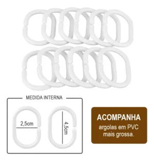 Cortina Box Banheiro Pvc Transparente 1.95 m x 1.4 m - Imagem 5