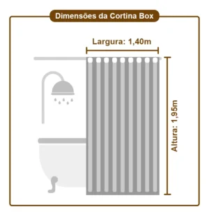Cortina Box Banheiro Pvc Transparente 1.95 m x 1.4 m - Imagem 3