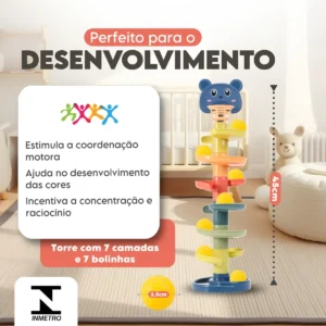 Brinquedo Infantil Pista Torre De Bolinhas 7 Andares Educativo - Imagem 3