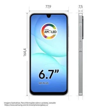 Celular Samsung Galaxy A17 Com Ia, 256gb, 8gb Ram, Câm De 50mp, Tela De 6.7 , Nfc, Ip54 - CinzaSM-A175FZAMZTO - Imagem 2