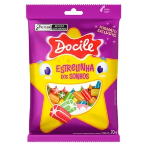 Bala de Gelatina Canudinho Estrelinha dos Sonhos 70g - Docile