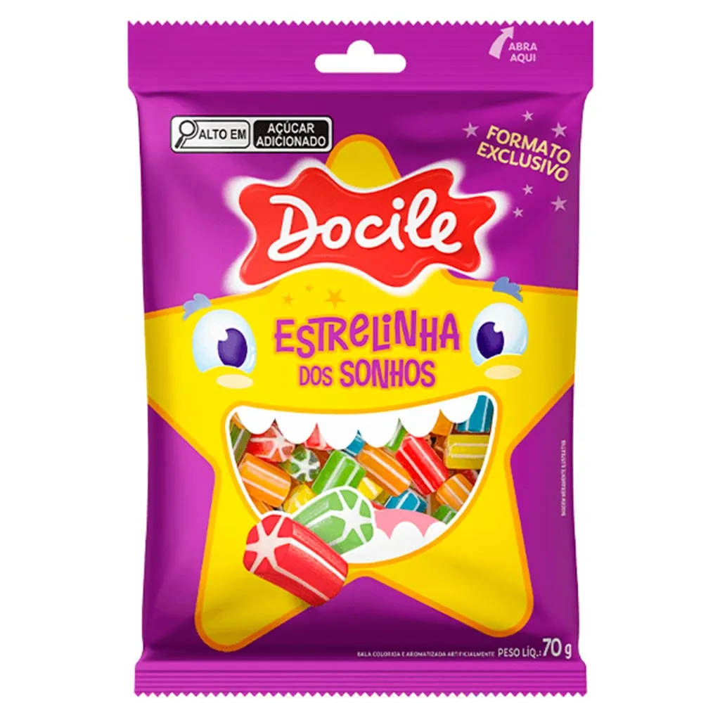 f666f0d268b769dc6d5ffa9735b30712.webp Bala de Gelatina Canudinho Estrelinha dos Sonhos 70g - Docile - Imagem 1