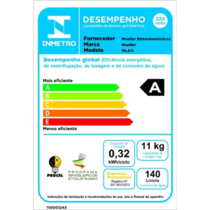 Máquina de Lavar Mueller Automática 11kg com Ciclo Rápido MLA11 220V - Imagem 9