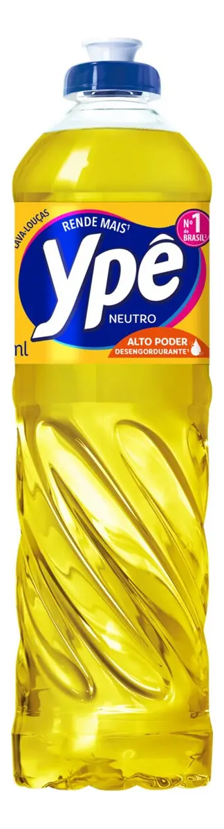 155ba64caefb41a5a6367ab032a3da1d.webp Detergente Líquido Ypê Neutro 500ml - Imagem 1