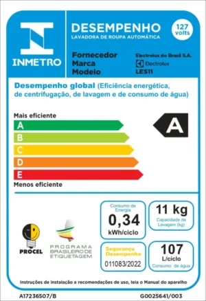 Lavadora de Roupas Electrolux 11Kg LES11 Essencial Care com Filtro pega Fiapos – Branca - 220V - Imagem 4