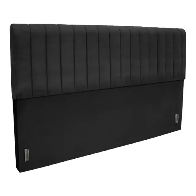 2988bdd744104bca700dce1087695920.webp Cabeceira Casal 140cm Estofada Madri Preto, Gazin - Imagem 1