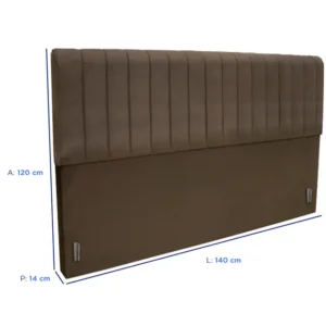 Cabeceira Casal 140cm Estofada Madri Marrom,  Gazin - Imagem 2