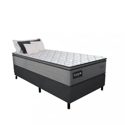 6009500ee12bf809a8de94b5fbf57cb3.webp Cama Solteiro Conjunto Box Texas (0,88 x 1,88 x 0,29) Molas ensacadas , Cor Linho Grafite, Gazin - Imagem 1