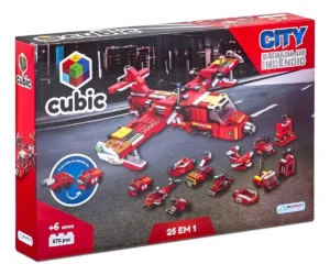 Blocos de Montar Cubic 25 em 1 Brigada de Incêndio 572 Peças Multikids - BR1614