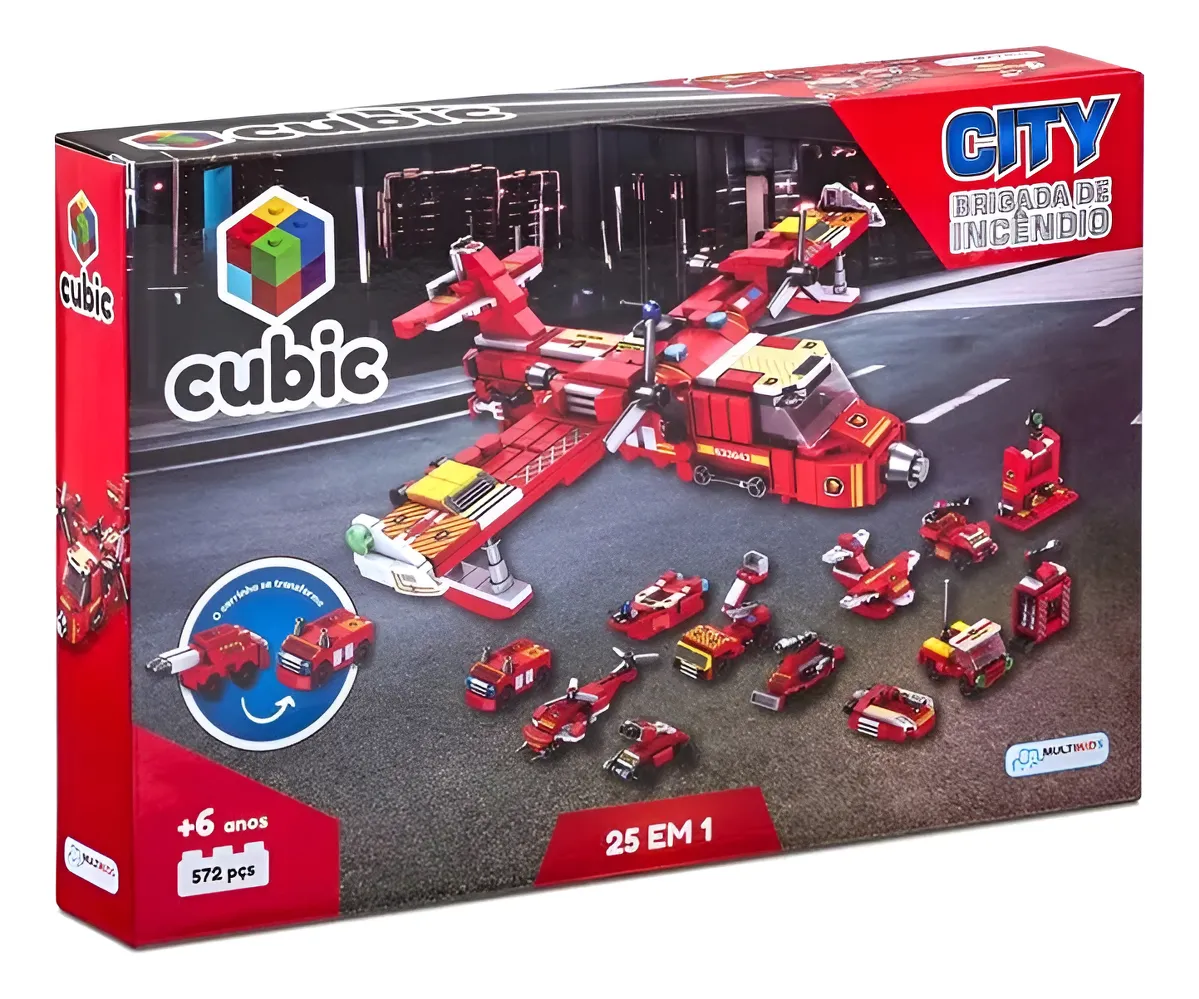 9d9aa1fb768d9ba15788c1bbc3256d2b.webp Blocos de Montar Cubic 25 em 1 Brigada de Incêndio 572 Peças Multikids - BR1614 - Imagem 1