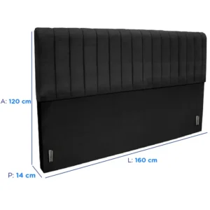 Cabeceira Casal 160 cm Madri Cor Preto, Gazin - Imagem 2