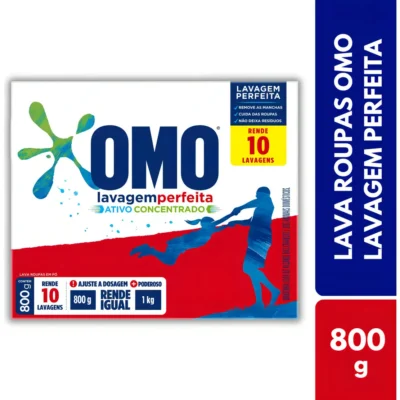 Omo Lavagem Perfeita Sabão Em Pó Lava Roupas 800g