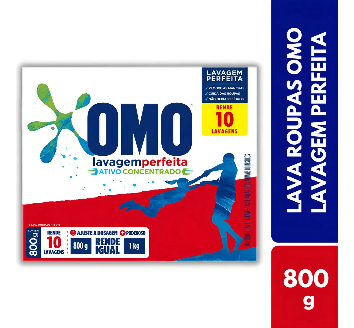 b8b1a92666ba05d14c35cef19133f63f.webp Omo Lavagem Perfeita Sabão Em Pó Lava Roupas 800g - Imagem 1