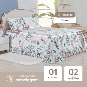 Colcha Premium Queen 3 Peças Percal 400 Fios Toque Macio - Imagem 2