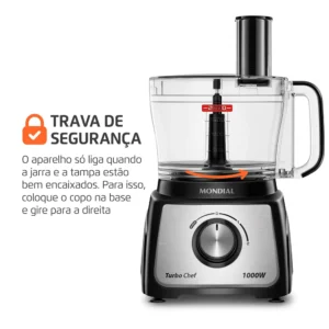 Multiprocessador Turbo Chef 3 em 1 Mondial Preto 1000W- MPN-02-BE 220V - Imagem 6