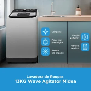 Máquina de Lavar Roupas 13kg Midea MA512W130A/WK-05 220V - Imagem 4