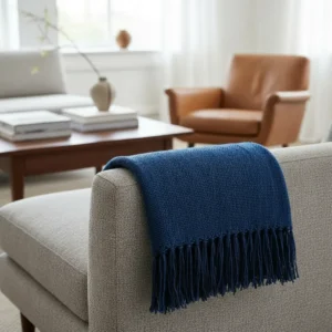Manta Decorativa e protetora Para Sofá 3 E 4 Lugares 4,0 x 1,80 metros Azul - Imagem 7