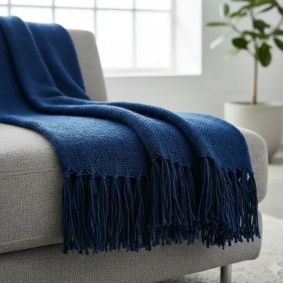 Manta Decorativa e protetora Para Sofá 3 E 4 Lugares 4,0 x 1,80 metros Azul