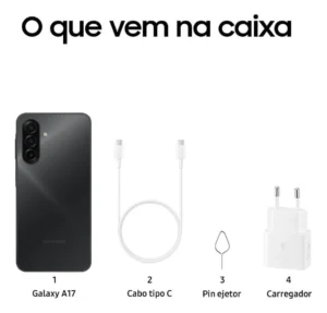 Smartphone Samsung Galaxy A17 256GB 8GB RAM Preto 6,7" Câm. Tripla + Selfie 13MP - Imagem 3