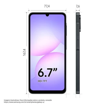 Celular Samsung Galaxy A07 128GB SM-A075M/DS SM-A075MZKRZTO PRETO QUADRIBAND - Imagem 4