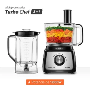 Multiprocessador Turbo Chef 3 em 1 Mondial Preto 1000W- MPN-02-BE 220V - Imagem 2