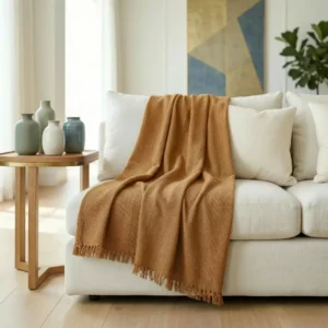 Manta Decorativa e protetora Para Sofá 3 E 4 Lugares 4,0 x 1,80 metros Caramelo - Imagem 2
