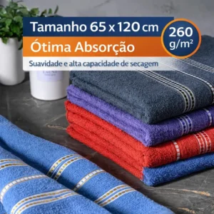 Toalha De Banho 1.20m x 65cm algodão - Imagem 2