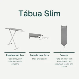 Tabua De Passar Roupa Reforçada Com Porta Ferro 3 Alturas Cor Branco - Imagem 4