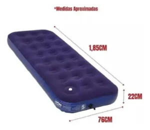 Colchao Inflavel Solteiro Com Inflador Acoplado Multiuso Mor - Imagem 3