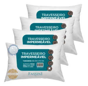Travesseiros Antialérgico Impermeável 50x70 Super Macio
