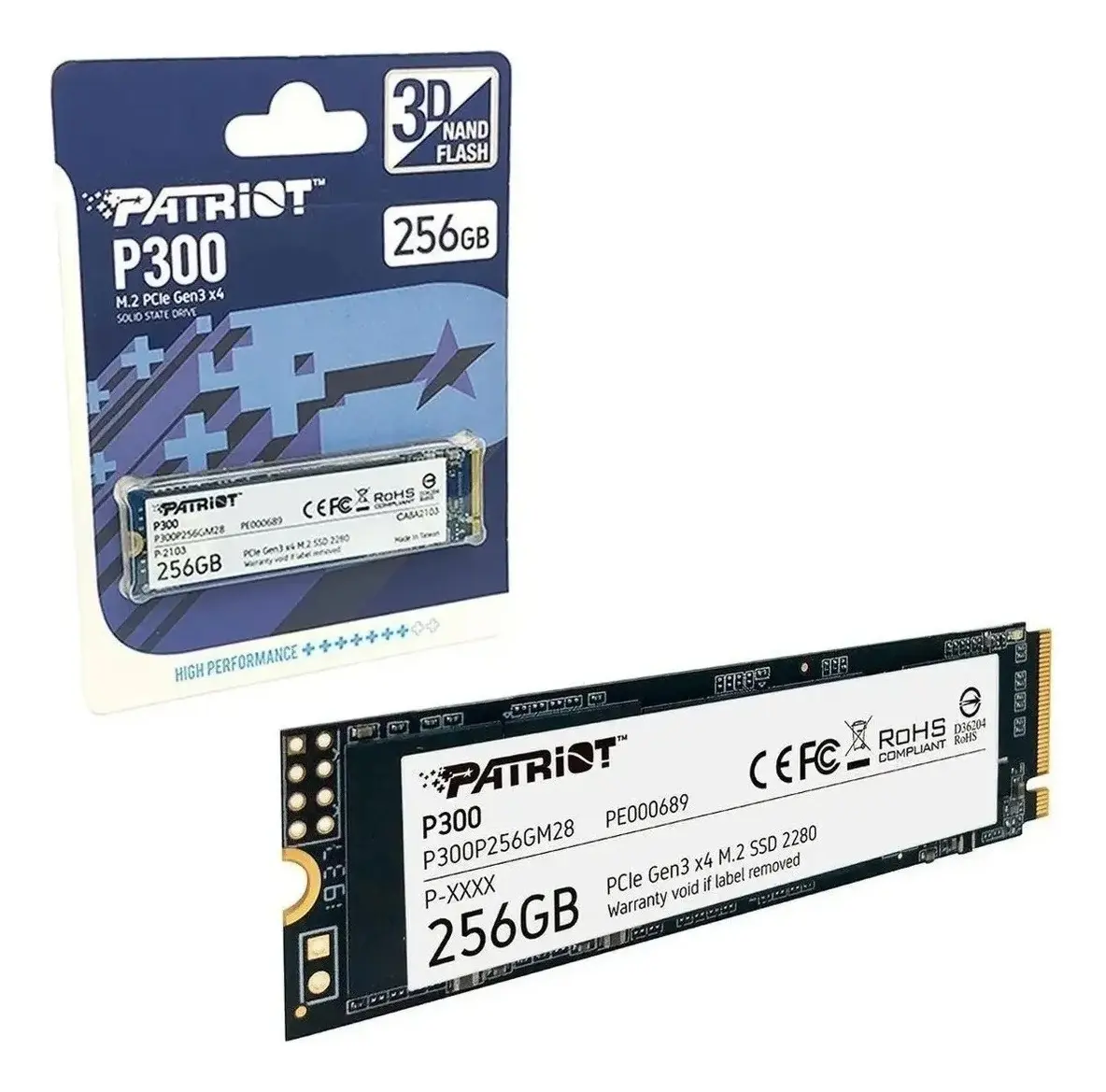 5e472239a37cd39b8ff1a3836282dc08.webp HD Patriot P300 SSD M.2 2280, 256GB, NVME 1.3, Leitura 1700MB/S, Gravação 1100MB/S - P300p256gm28 - Imagem 1