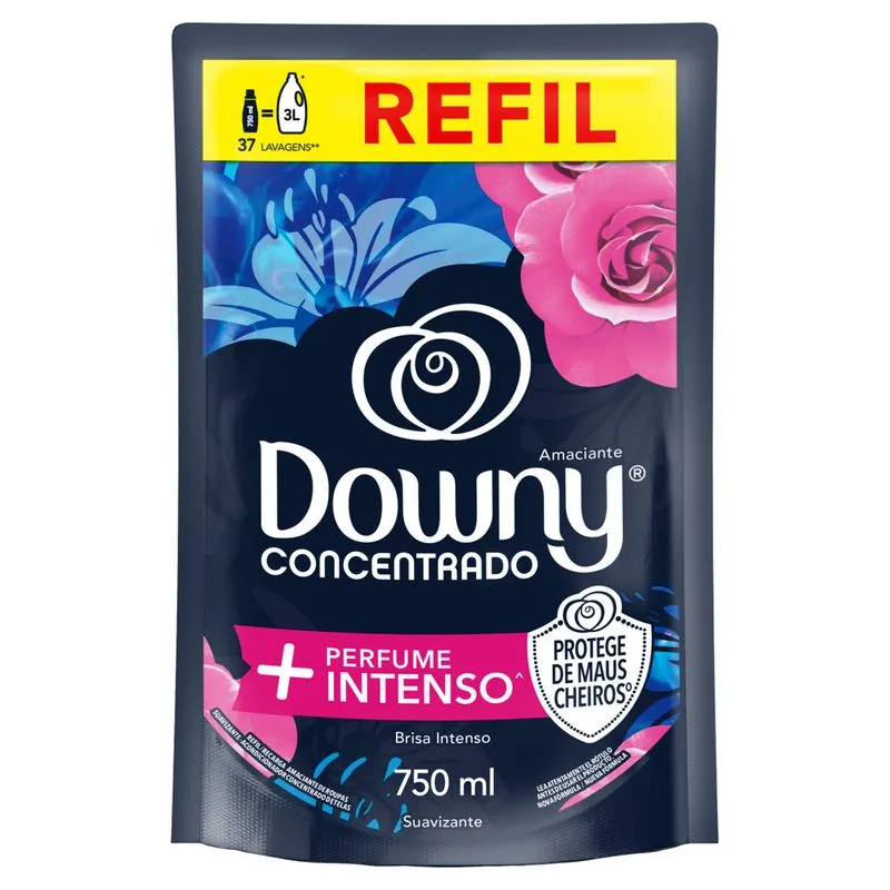 67169836d9b4514b41a1d8492335a5b5.webp Amaciante de Roupas Concentrado Downy Brisa Intenso 750ml - Imagem 1