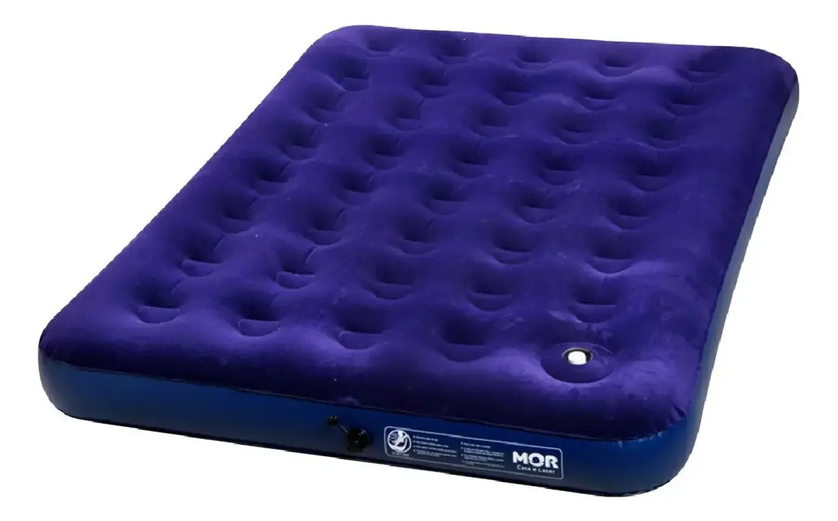 6ea611be58eba2024858ab785ab0320a.webp Colchão Inflável Casal Com Inflador Acoplado Camping Mor - Imagem 1