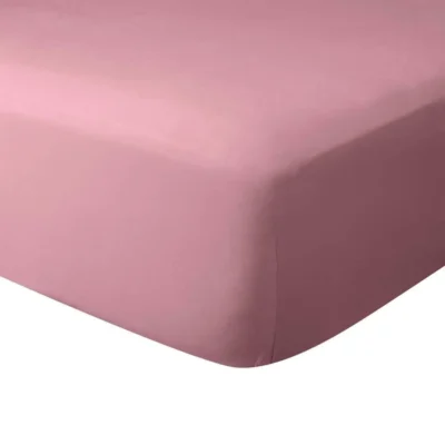 Lençol com Elástico Solteiro de Malha Rosa 88cm x 188cm x 30 cm