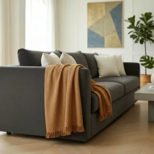 Manta Decorativa e protetora Para Sofá 3 E 4 Lugares 4,0 x 1,80 metros Caramelo - Imagem 8