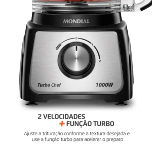 Multiprocessador Turbo Chef 3 em 1 Mondial Preto 1000W- MPN-02-BE 220V - Imagem 7