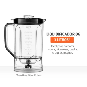 Multiprocessador Turbo Chef 3 em 1 Mondial Preto 1000W- MPN-02-BE 220V - Imagem 8