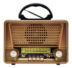 Rádio Retrô Portátil Kapbom Bluetooth AM FM Madeira USB SD