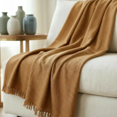 Manta Decorativa e protetora Para Sofá 3 E 4 Lugares 4,0 x 1,80 metros Caramelo
