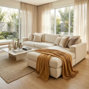 Manta Decorativa e protetora Para Sofá 3 E 4 Lugares 4,0 x 1,80 metros Caramelo - Imagem 4