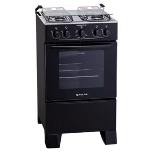 Fogão 4 Bocas Atlas Coliseum Plus com Mesa de Inox e Acendimento Manual Preto - Imagem 2