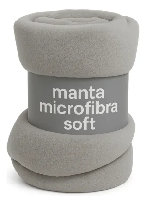 Coberta Manta Soft Solteiro 1,80m x 2,00m Microfibra Anti-alérgica Caqui