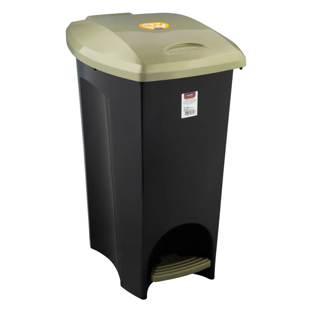 ed74a4d8f2f09cd5a7a60caa6d2d62cf.webp Lixeira com Pedal Preta Plasútil 30 litros - Imagem 1
